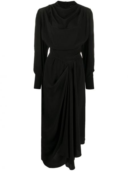 Vestido midi drapeado Isabel Marant negro
