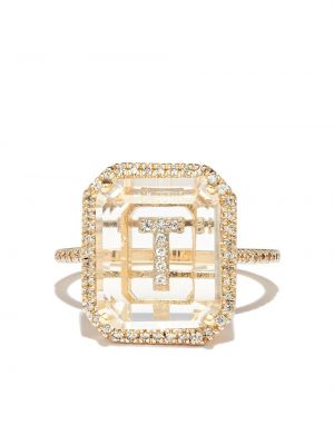 Mateo 14kt yellow gold T Initial diamond ring - Or