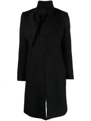 Палто с панделка с цип Emporio Armani черно