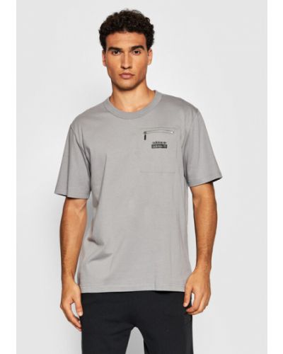 Voľné priliehavé tričko Adidas sivá