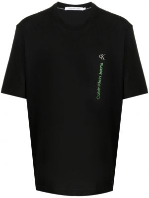 T-shirt de sport en coton à imprimé Calvin Klein noir