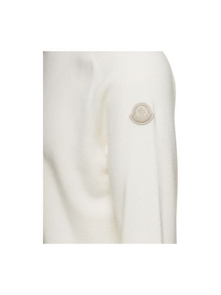 Jersey cuello alto de cachemir de algodón Moncler blanco