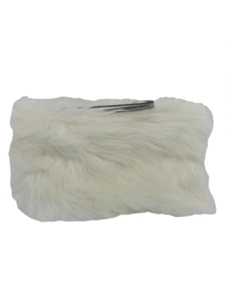 Bolso clutch de pelo Prada Vintage blanco