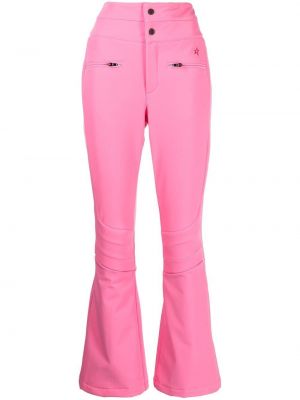 Zvonové kalhoty s výšivkou z nylonu Perfect Moment - růžová