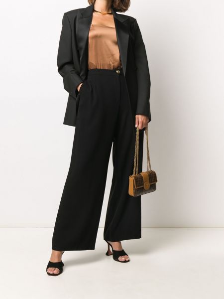 Pantalones de cintura alta bootcut Chanel Pre-owned negro