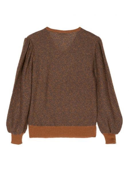 Pull avec noeuds en tricot avec applique Christian Dior Pre-owned marron