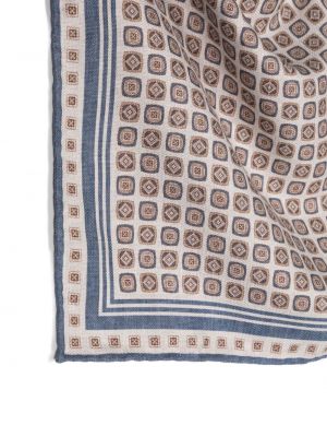 Echarpe en soie à imprimé à motif géométrique Brunello Cucinelli