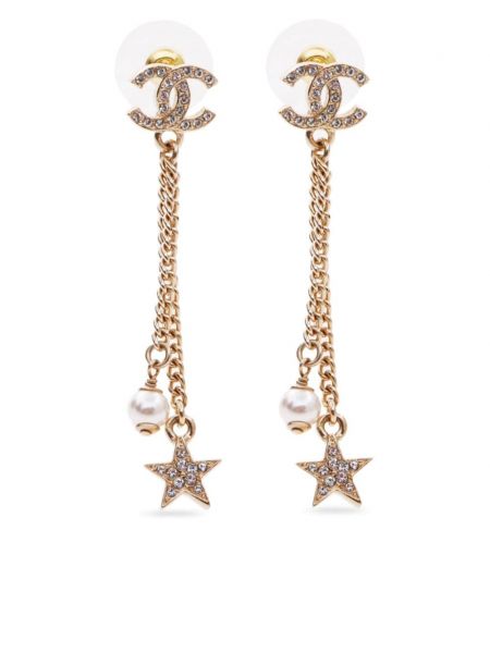Boucles d'oreilles à imprimé à boucle à motif étoile Chanel Pre-owned