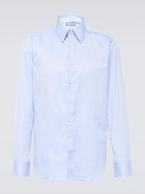 Βαμβακερό πουκάμισο Canali μπλε