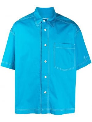 Oversize памучна риза Bonsai синьо