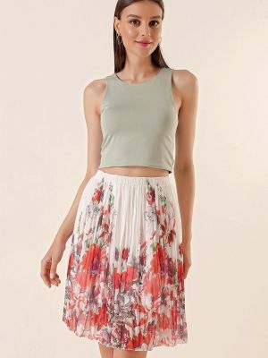 Mini suknja od šifona s cvjetnim printom By Saygı crvena