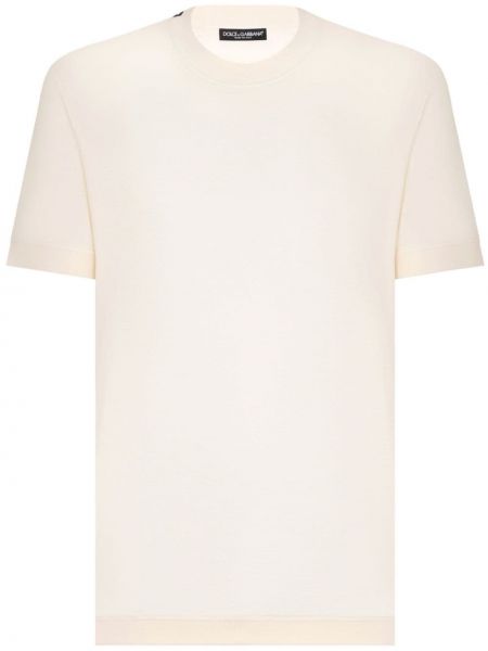 Zīda t-krekls Dolce & Gabbana balts