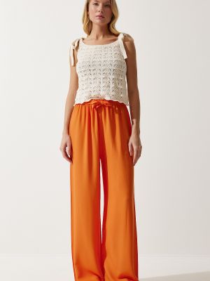 Pletené kalhoty Happiness İstanbul oranžové