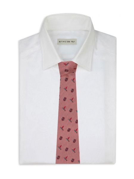 Žakardinis šilkinis kaklaraištis Etro raudona