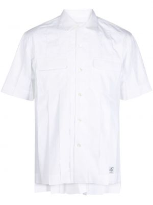 Plisirana pamučna košulja Sacai bijela