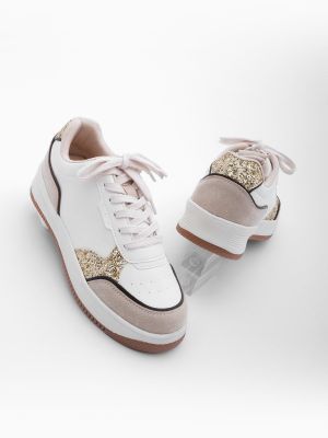 Sneakersy z cekinami sznurowane koronkowe Marjin