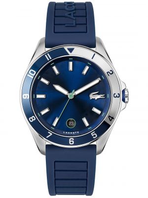 Мужские часы тай-брейк с синим силиконовым ремешком, 43 мм Lacoste