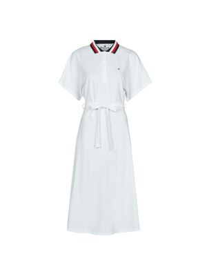 Midi haljina Tommy Hilfiger bijela