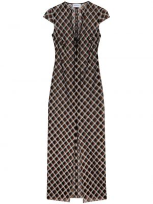 Prozorna obleka s karirastim vzorcem s potiskom 16arlington rjava