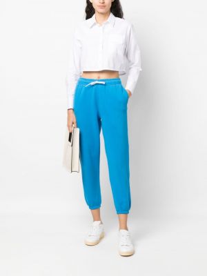 Bavlněné fleecové sportovní kalhoty Polo Ralph Lauren modré