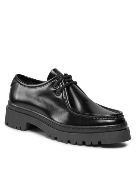 Nėriniuotos ilgaauliai batai Gant juoda