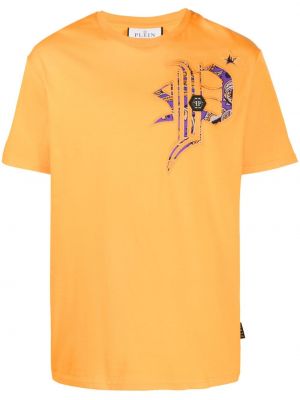 Тениска с принт Philipp Plein оранжево