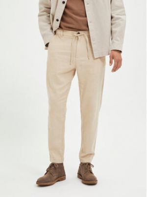 Pantalon chino slim Selected Homme beige