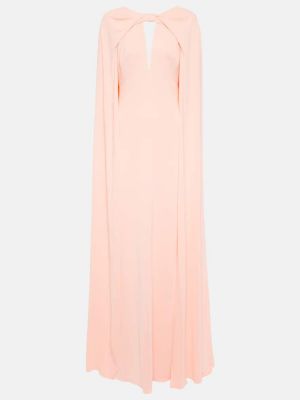 Saténové dlouhé šaty Monique Lhuillier růžové