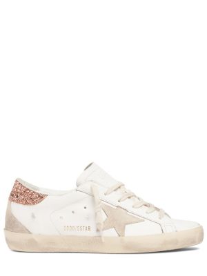 Δερμάτινα sneakers με μοτίβο αστέρια Golden Goose λευκό