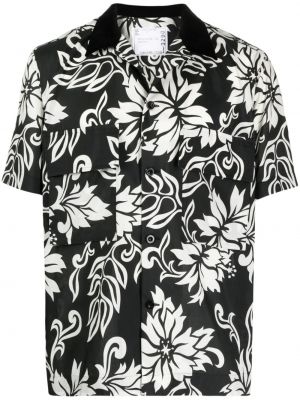 Bombažna srajca s cvetličnim vzorcem s potiskom Sacai