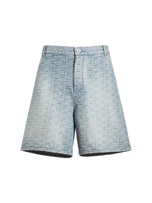 Shorts di jeans in tessuto jacquard Balmain