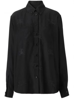 Hedvábná košile Burberry černá