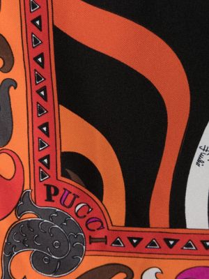 Echarpe en soie à imprimé à motifs abstraits Pucci orange