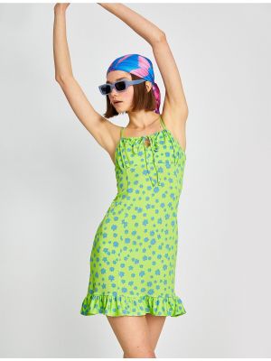 Mini šaty s volány Koton zelené