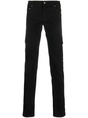 Jeans skinny slim en coton avec poches Dolce & Gabbana noir