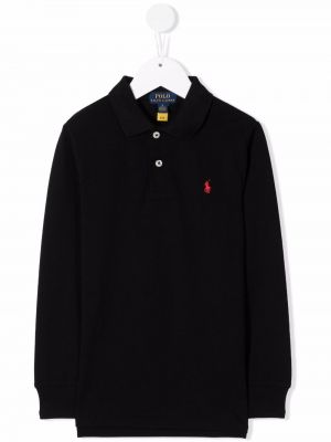 Tröja med broderi för tjejer Ralph Lauren Kids svart