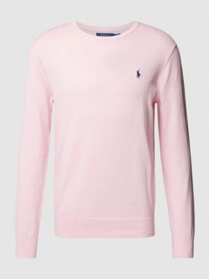 Dzianinowa bluza slim fit Polo Ralph Lauren różowa