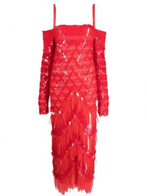 Večerní šaty s flitry The Attico Červené