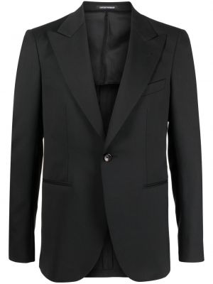 Ull lang blazer Emporio Armani svart