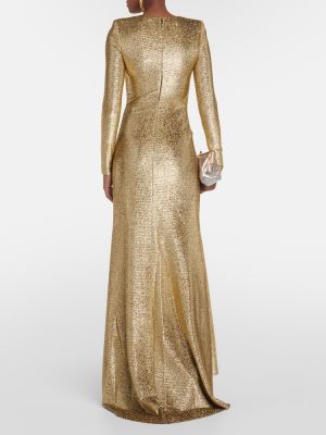 Sukienka długa Oscar De La Renta złota