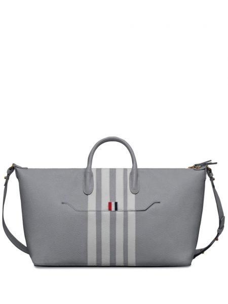 Raidallinen ostoskassi Thom Browne harmaa