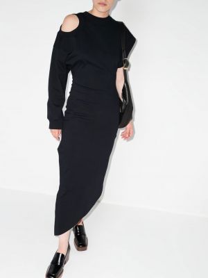 Sukienka koktajlowa bawełniana asymetryczna A.w.a.k.e. Mode czarna