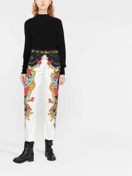 Rovné kalhoty Versace Jeans Couture bílé