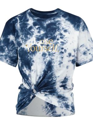 Camiseta de algodón tie dye Rabanne azul