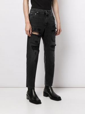 Straight fit džíny s dírami Dolce & Gabbana černé