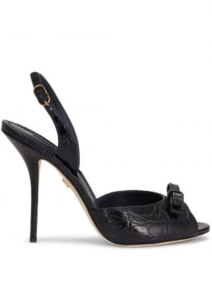 Iš natūralios odos sandalai Dolce & Gabbana juoda