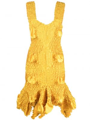 Асиметрична коктейлна рокля Feben жълто