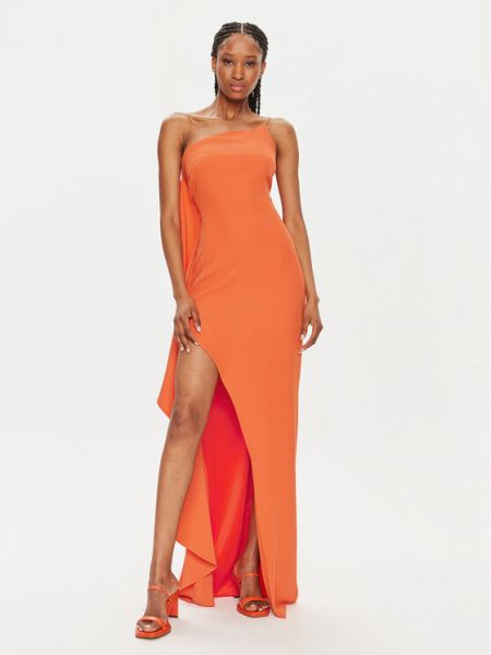 Slim fit večerní šaty Fracomina oranžové