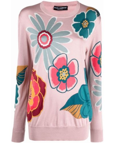 Jersey de flores de tela jersey Dolce & Gabbana rosa