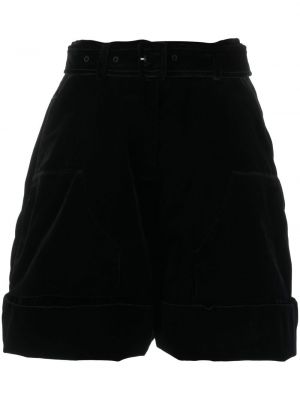 Žametne kratke hlače iz rebrastega žameta Simone Rocha črna